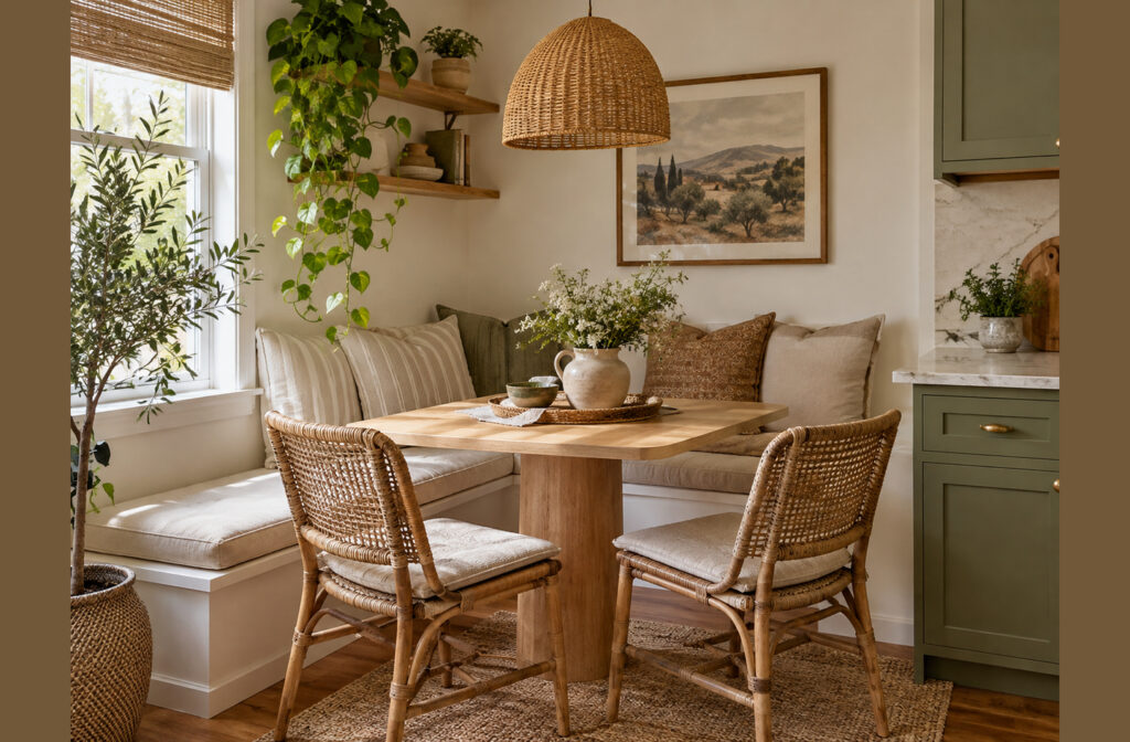 Small Kitchen Nook Ideas: Squeezing In an Eat-In Banquette or Drop-Leaf Table